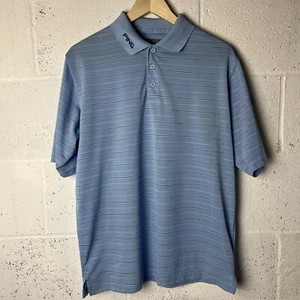 Ping Golf Polo T-shirt Light Blue With Horizontal Stripes Size Medium - Picture 1 of 21