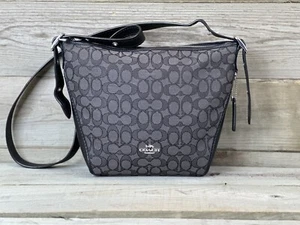 Coach Dufflette Black Signature Crossbody Women's Handbag 25697 - Picture 1 of 9