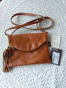 NWD Tuscany Firenze nappa leather tan/cognac crossbody bag - Picture 1 of 6