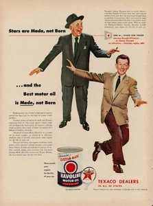 Texaco Gasóleo 1954 Jimmy Durante Donald O'Connor Antiguo anuncio impreso aceite de motor - Imagen 1 de 8