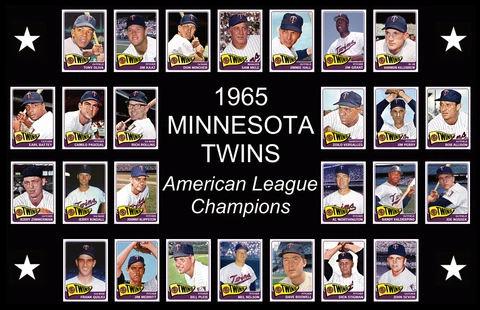 1965 MINNESOTA TWINS World Series Team Photo POSTER Art Man Cave Decor Fan Gift Cover