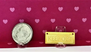 Dollhouse Miniature Sign - "Keep Out" Sign - Brass - Picture 1 of 3