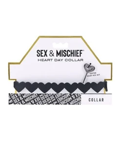 Sex and Mischief geschmeidiges Kunstleder Herz Tag Halsband, neu - Bild 1 von 5