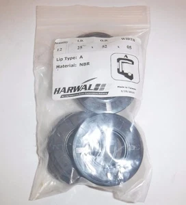 Lot of 12 New Harwal 255205A Rotary Shaft Seals 25 x 52 x 05 Lip Type A NBR (S) - Picture 1 of 8