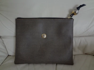 Estuche de maquillaje o bolso de mano vintage Fendi PVC cuero marrón 10" x 8" Foto 1 de 4