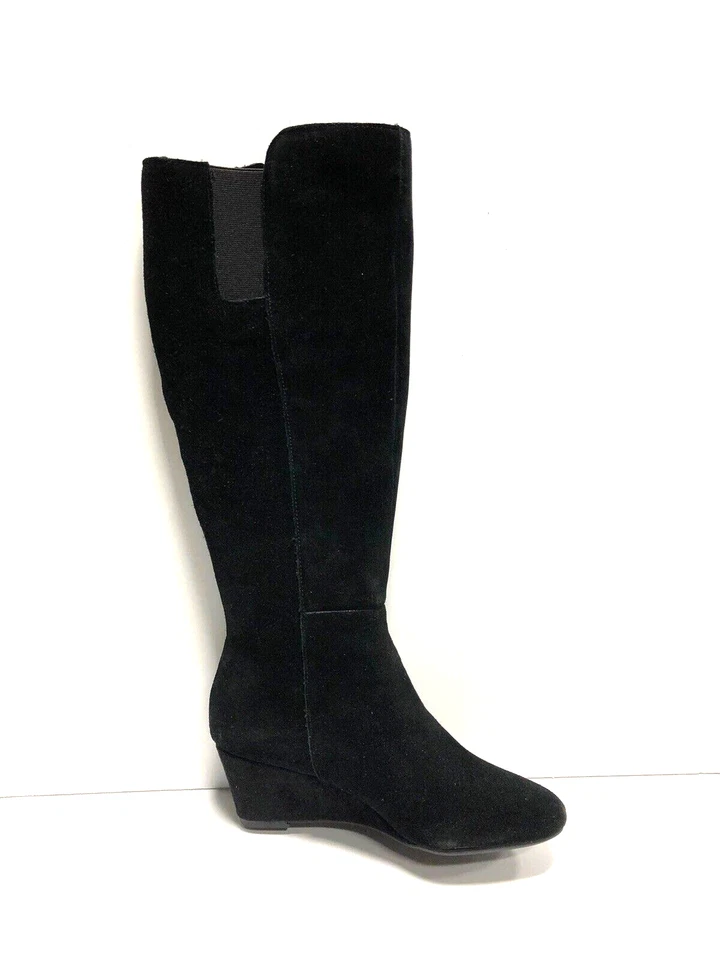 Botas hasta la rodilla Anne Klein Alanna para mujer negras gamuza US5 M Foto 1 de 4