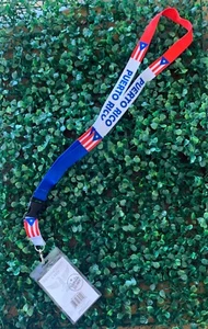 Puerto Rico Flag Reversible Id pass holder lanyard w/Clip - Picture 1 of 9