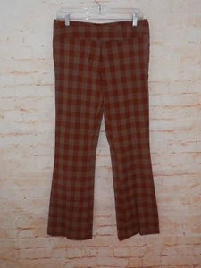 NEW Wet Seal Y2K Juniors Size 7 Browns Plaid Stretch Stylish Dress Pant NWT 2593 - Picture 1 of 10