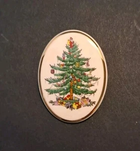 Broche prendedor árbol de Navidad de cerámica Spode 1,5" - Imagen 1 de 3