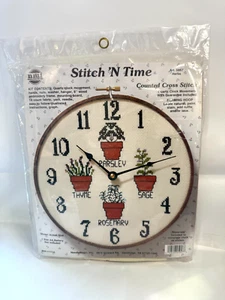 NMI Stitch In Time CLOCK Count Cross Stitch PATTERN KIT 5957 "HERBS" - Picture 1 of 2