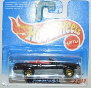 Hot Wheels Mercedes SL Black Gray 1996 Gold 7 sp wheels Short Card 1:64 Diecast - Picture 1 of 9