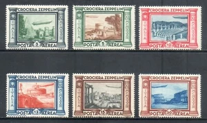 ITALIEN 1933 LUFTPOST KREUZFAHRT ZEPPELIN SERIE KPL. 6 VAL. postfrisch** - Bild 1 von 2