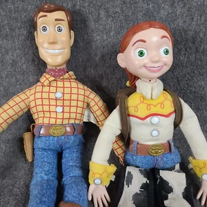 Thinkway Woody And Jessie Dolls Toy Story 16" Talking Interactive With Backpack - Picture 1 of 20