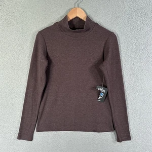 Kuhl Verona Ribbed Shirt Womens Small Ganache Mock Neck Purple Brown Pullover - Picture 1 of 16