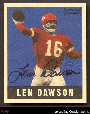 1997 Leaf Reproductions Autographs #13 Len Dawson AUTO 1657/1948 CHIEFS - Image 1 of 2