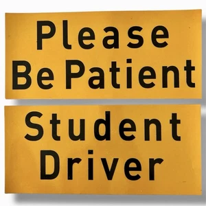 Car Magnet Please Be Patient/ Student Driver 5”x11” Set - Picture 1 of 2