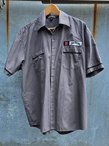 Jim Beam Men's Large Branded Mechanic Shop Work Shirt Gray  Embroidered - Picture 1 of 8