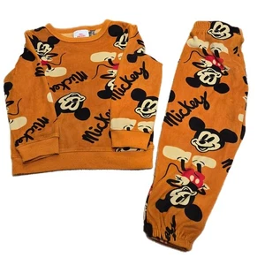 Toddler Boys Disney Junior Mickey Mouse 2 Piece Long Sleeve Pajama Set 3T Velour - Picture 1 of 4