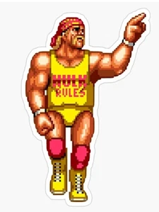 Hulk Hogan ~ 2" Vinyl Sticker 8 bit Wrestling WWE ~ RIP Hulkamania Brother!!! - Picture 1 of 1