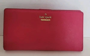 Kate Spade Cameron Street Stacy schmale Doppelfaltung Geldbörse Druckknopfverschluss Fuchsia Pink - Bild 1 von 11