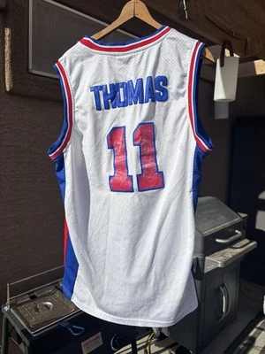 Camiseta deportiva grande Adidas Detroit Pistons clásica de madera dura Isiah Thomas años 80 Foto 1 de 4