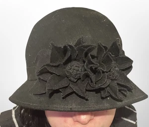 Damen Vintage Stil Blumen Wolle Kleid Cloche Wintermütze - Bild 1 von 2
