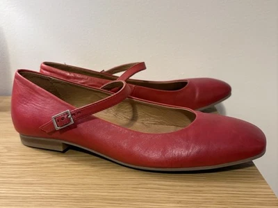 Zapatos planos de ballet Mary Jane de cuero Miz Mooz Zahara rojos para mujer talla 41 Foto 1 de 4