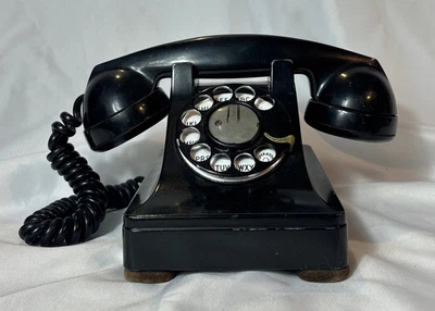 Teléfono Western Electric Bell System 302G años 50 negro dial giratorio estilo Lucy Foto 1 de 4