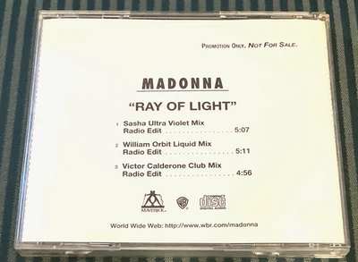 MADONNA - Ray Of Light  (Rare 1998 US Promo 3-Track CD Single) - Image 1 of 3