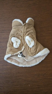 American Kennel Club (AKC) Dog Jacket Tan w/ Simulated Fur Trim Luxury Preppy - Image 1 of 4