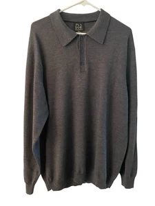 Jos A Bank Signature Collection Pullover Herren grau Merinowolle L/Ärmel Polo 2XL - Bild 1 von 7