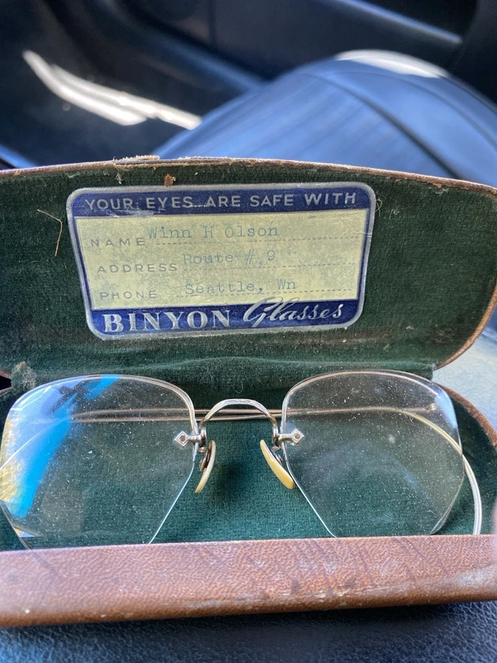 Anteojos ópticos sin montura vintage años 50 estuche original marco relleno de oro Foto 1 de 1