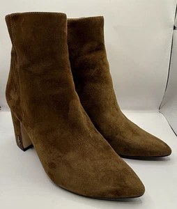Sam Edelman Damen braun Wildleder Leder Reißverschluss spitz zulaufend Stiefeletten Größe 8,5 - Bild 1 von 14