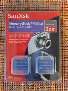 SanDisk Memory Stick Pro Duo Multi-Pack 2 x 2GB Camera Memory Cards NEW - Picture 1 of 4