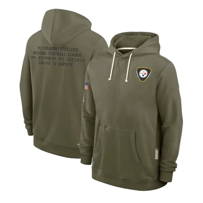 Men's  Pittsburgh Olive 2025 Salute to Service Sideline Therma Sweatshirt Hoodie - Image 1 of 4