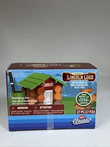 Original Lincoln Logs Mini Home 27 PC Building Set Mini Classics Real Wood Logs - Picture 1 of 5