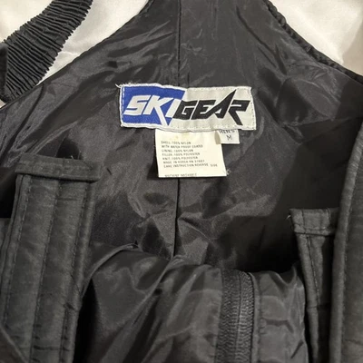 Vintage Ski Gear Black Bib Lined Snow Pants Men’s Medium Black - Image 1 of 4