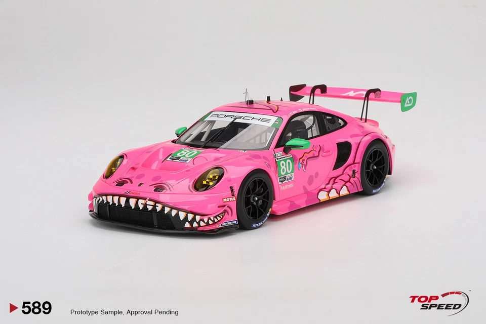 New TRUESCALE PORSCHE 911 992 GT3 R GTD 2023 1:18 Model Car PINK TS0589 KidBX - Image 1 of 3