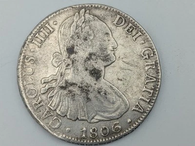 Moeda colonial espanhola 1806 8 reais Cidade do México em perfeito estado - Imagem 1 de 4