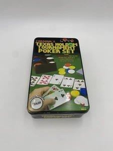 Cardinal’s Texas Hold’em Torneo Poker Set Caja de Lata – 200 Fichas Cartas Mat - Imagen 1 de 3