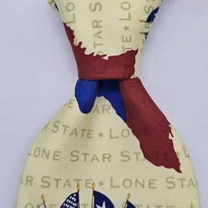 NEU RM Style Ralph Marlin & Co 100 % Seide Texas 6 Flaggen & Lone Star State Krawatte - Bild 1 von 4