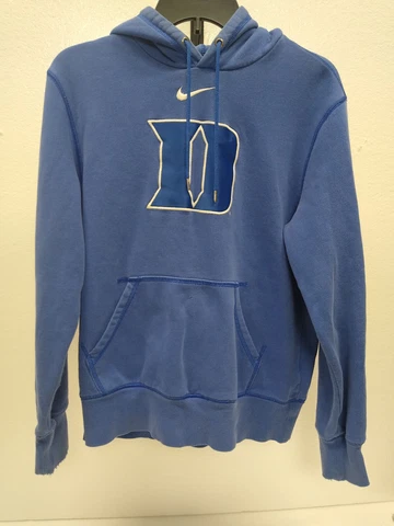 Nike DUKE  Blue Devils Collegiate emblem on hooded blue sweatshirt Sz Med Cover