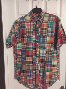 Brooks Brother Patchwork Button Down Shirt M - Picture 1 of 5