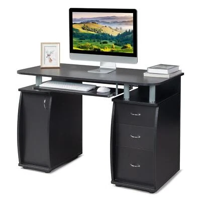 FCH Computer Study Desk Laptop Table Writing Workstation W/Bookshelf Home Office New