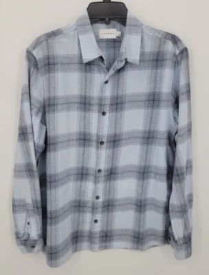Topman Shirt Mens Large Blue Plaid Long Sleeve Button Up Preppy Modern Office - Image 1 of 4