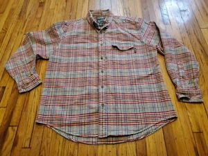 WOOLRICH LONG SLEEVE FLANNEL SHIRT PLAID COTTON MENS SZ L Large - Picture 1 of 7