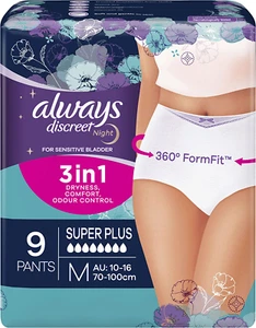Always Discreet Incontinence Underware, Super Plus Medium, 9 Pack - Picture 1 of 4