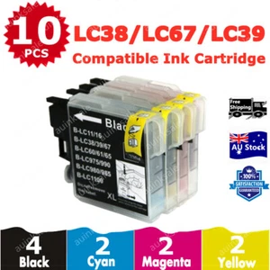 10x Compatible Ink Cartridge LC38 BK/C/M/Y For Brother DCP 375CW MFC 257CW 255CW - Picture 1 of 6