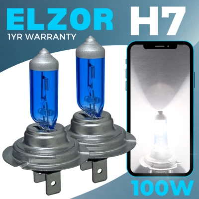 H7 100w Xenon Headlight Bulbs Super White 8500k Lamp Light Effect Hid 12v Bulb - Image 1 of 4