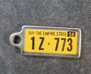 Mini llavero con etiqueta de matrícula de Nueva York 1956 veteranos estadounidenses discapacitados - Imagen 1 de 2